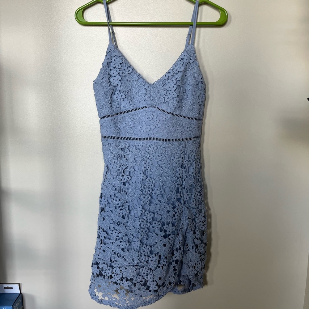 NWT Abercrombie Blue Crochet Dress